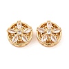 Brass Micro Pave Clear Cubic Zirconia Beads KK-S389-27G-1