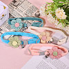 4Pcs 4 Colors Polyester Dog Flower Ties with Adjustable Collar AJEW-GL0002-59-4