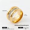 304 Stainless Steel Rhinestone Wide Band Finger Rings XC5005-20-1