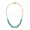 Acrylic & Aluminum Paperclip Chain Necklaces NJEW-JN02953-02-1