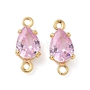 Brass Pave Cubic Zirconia Connector Charms KK-Z136-77G-02-1