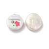 Flat Round Enamel Natural Pearl Beads BSHE-G028-01A-3