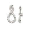 Brass Micro Pave Clear Cubic Zirconia Toggle Clasps CU-CBAC675-05P-2