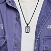 304 Stainless Steel Dog Tag Cross Pendant Necklaces for Men WG6920A-02-2
