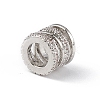 Rack Plating Brass Micro Pave Clear Cubic Zirconia Beads KK-C019-27P-2