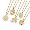 304 Stainless Steel Pendant Necklaces NJEW-L150-10G-1