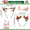 ANATTASOUL 2Pcs 2 Style Christmas Theme Antler Cloth & Iron Alligator Hair Bands MRMJ-AN0001-01-2