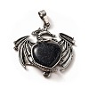 Synthetic Blue Goldstone Heart Pendants KK-K331-01AS-19-2