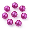 Spray Painted ABS Plastic Imitation Pearl Beads OACR-T015-05C-14-3