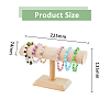 Velvet T-Bar Bracelet Display Stands  with Wooden Base BDIS-WH0010-03B-2