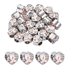 24Pcs Plated Alloy Rhinestone European Beads MPDL-NB0001-13-1
