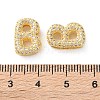 Rack Plating Brass Micro Pave Cubic Zirconia Slide Charms KK-C084-34G-B-3