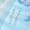 Rough Natural Quartz Crystal Dangle Earrings EJEW-JE05877-01-4