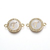 Brass Micro Pave Clear Cubic Zirconia Links ZIRC-L078-006T-NR-1