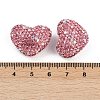 Heart Shaped Polymer Clay Rhinestone Beads CLAY-NH0002-01A-3