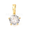 Brass Micro Pave Cubic Zirconia Charms KK-D356-05A-G-1