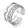 Non-Tarnish 304 Stainless Steel Star Open Cuff Ring RJEW-N040-13-1