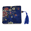 Chinese Brocade Tassel Zipper Jewelry Bag Gift Pouch ABAG-F005-08-3