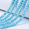 Electroplate Glass Beads Strands EGLA-A034-P8mm-B15-1