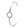 304 Stainless Steel Hollow Sunflower Cuff Bangle for Women BJEW-D061-02P-2