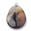 Dyed Natural Striped Agate/Banded Agate Pendants G-T099-14-3