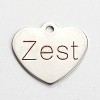 Non-Tarnish 201 Stainless Steel Heart Pendants STAS-L165-C18-1