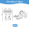925 Sterling Silver Slide Lock Clasps PALLOY-PH01805-4
