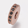 Brass Micro Pave Cubic Zirconia Bead Spacers LS-ZIRC-K074-11A-02RG-1