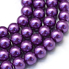 Baking Paint Pearlized Glass Pearl Round Bead Strands HY-Q003-4mm-37-1