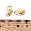Brass Micro Pave Clear Cubic Zirconia Lobster Claw Clasps KK-G600-25G-01-3