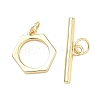 Hexagon Brass Toggle Clasps KK-C251-18G-1