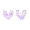 3D Heart with Glitter Powder Resin Cabochons MRMJ-TAC0004-26A-1