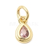 Brass Cubic Zirconia Charms KK-G554-02E-03-1
