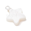 Natural Freshwater Shell Flower Star Heart Charms with Brass Bails PALLOY-JF05098-4