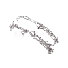 304 Stainless Steel Paperclip & Figaro Chain Bracelets for Women BJEW-JB12445-04-5