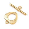Heart Brass Toggle Clasps KK-G548-43G-05-2