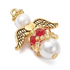 Pearlized Glass Pearl & Glass Pendants PALLOY-MZ00978-03-3