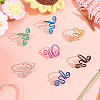 7Pcs 7 Colors Iron Yarn Guide Finger Holders AJEW-PH0011-76-5