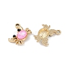 UV Plating Alloy with Mixed Color Glass Rhinestone Pendants FIND-M018-32G-2