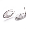 Non-Tarnish 304 Stainless Steel Stud Earring Findings X-STAS-E482-01P-1