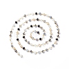 Handmade Electroplate Glass Faceted Rondelle Beaded Chains AJEW-JB01137-03-2