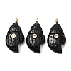 Natural Obsidian Carved Pendants G-H357-05G-03-1