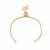 Adjustable Brass Glass Slider Bracelets KK-A178-05G-2