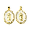 Real 18K Gold Plated Brass Micro Pave Cubic Zirconia Pendants KK-H472-11G-02-1