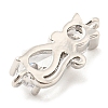 Brass Micro Pave Cubic Zirconia Kitten Links Connectors X1-ZIRC-G157-50P-2