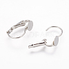 DIY Platinum Plated Brass Leverback Earring Findings Fit for Cameo Cabochons X-KK-B797-3-2