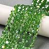 Transparent Electroplate Glass Beads Strands GLAA-F029-2mm-A03-4