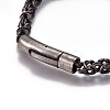 Retro 304 Stainless Steel Chain Bracelets BJEW-L645-18AS-3