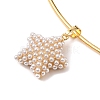Brass with ABS Imitation Pearl Charm Necklace BJEW-Q350-05B-G-2