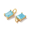 Real 18K Gold Plated Brass Micro Pave Cubic Zirconia Pendants X-KK-M243-08G-04-3